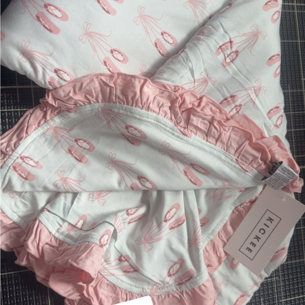 Kickee Pants Pink Ballet Print Blanket